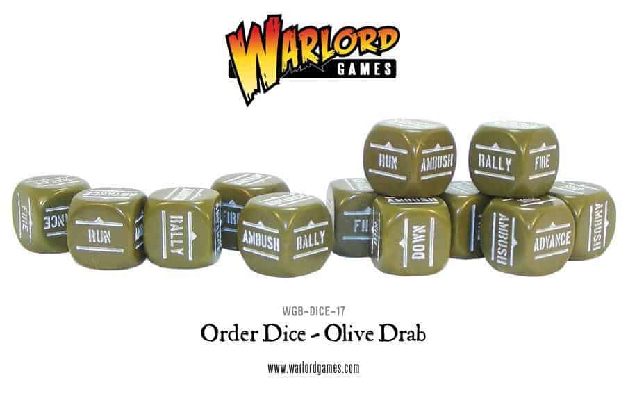 Bolt Action Orders Dice - Olive Drab (12)