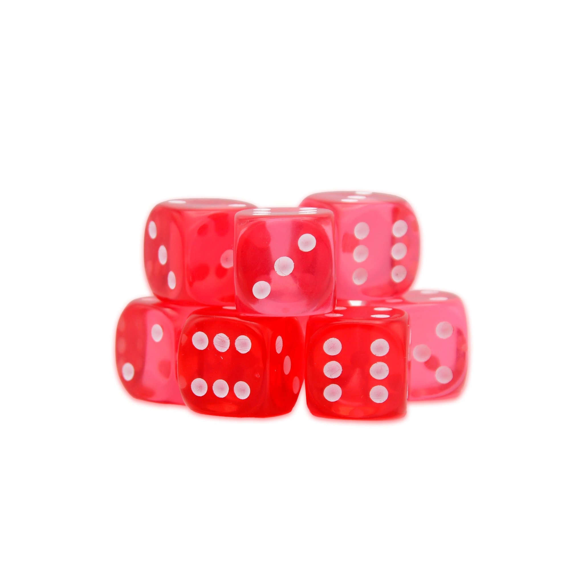 Ruby D6 Dice - 15mm (8)